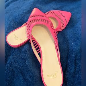 NWOT Chic Never Worn Hot Pink J.Crew Mules Size 9.5, fit like 9